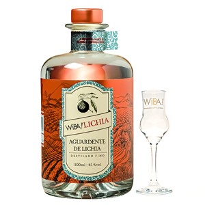 Wiba! Lichia 500ml � Aguardente de Lichia + Ta�a Alambic